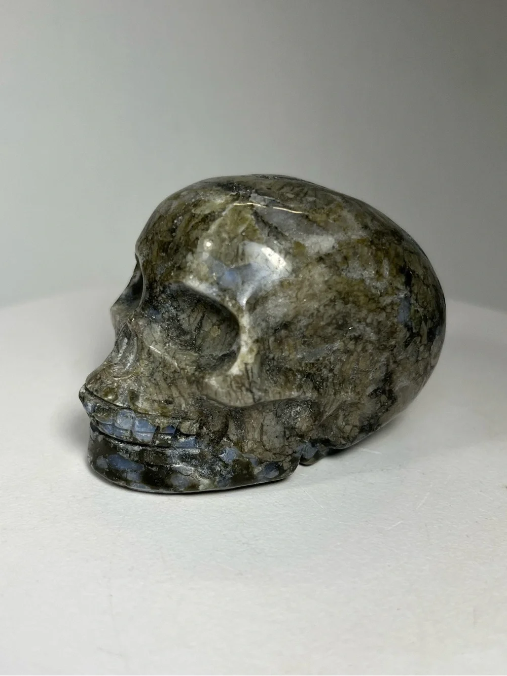 Carved Skulls-choice of one Que Sera,Strawberry Quartz, Sodalite Syenite
